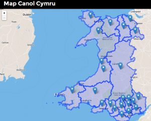 Map Canolbwynt Cymru